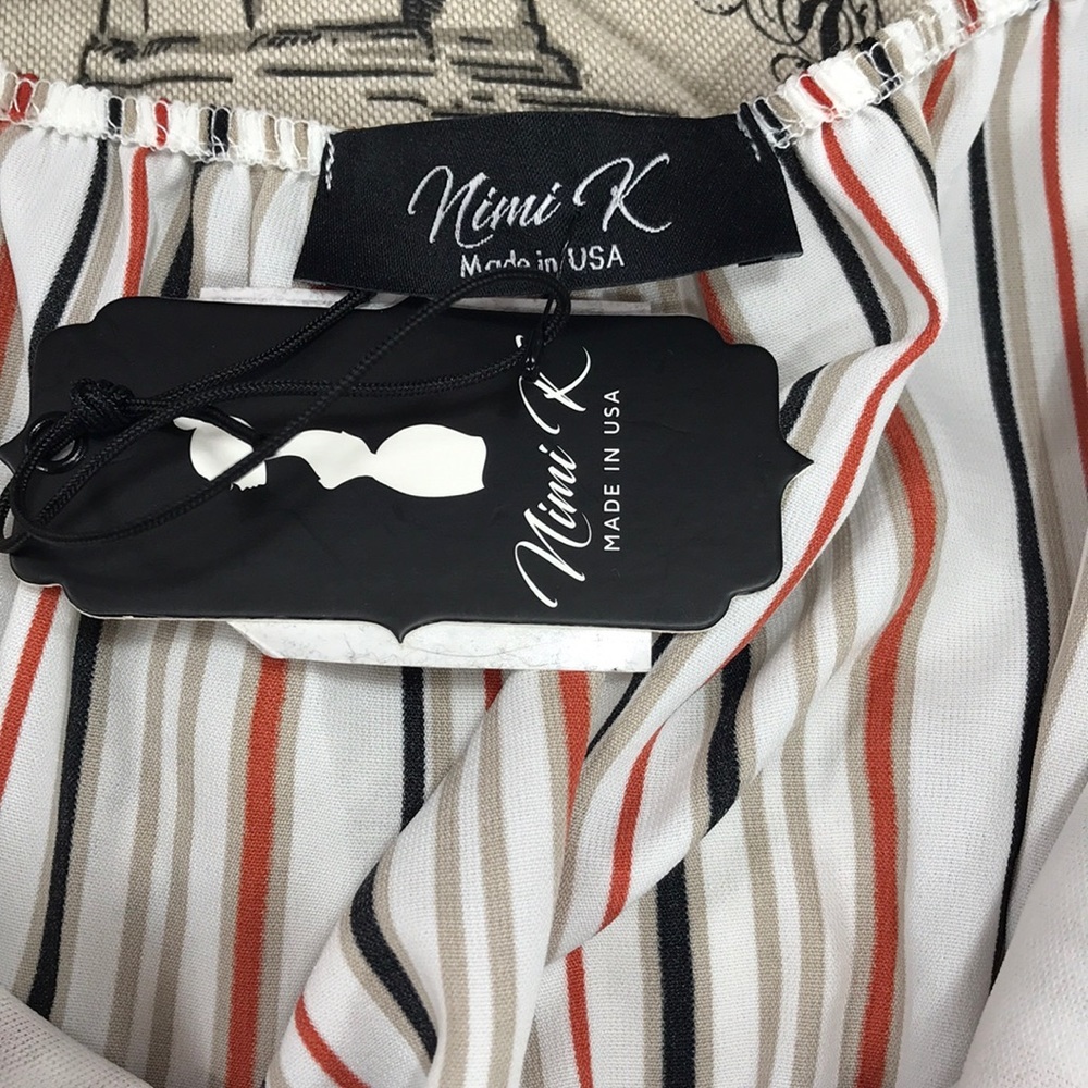 🎁 Papillon Bow Front Striped Jumpsuit - Picture 6 of 8